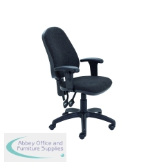5 Star High Back Operator Chair Height Adjustable Arms Charcoal SF5761218