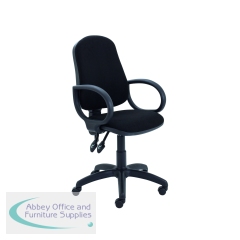 5 Star High Back Operator Chair Fixed Loop Arms Black SF6913336