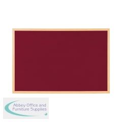 Bi-Office Earth Prime Felt Notice Board Oak MDF Frame Burgundy 120x90cm FB1433239
