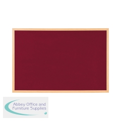 Bi-Office Earth Prime Felt Notice Board Oak MDF Frame Burgundy 180x120cm FB8533239