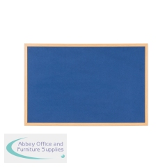 Bi-Office Earth Executive Felt Notice Board Oak MDF Frame Blue 120x90cm FB1443239