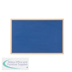 Bi-Office Earth Executive Felt Notice Board Oak MDF Frame Blue 150x120cm FB5143239