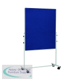 Bi-Office Mobile Felt Board 1500x1200mm Blue EA8327075