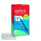 Berol Colour Broad Markers Black (12 Pack) 2141502