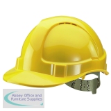 Comfort Vented Safety Helmet ABS Shell Yellow BBVSHY
