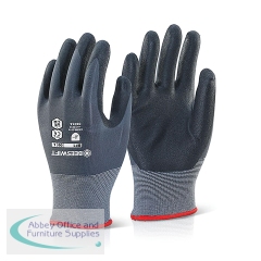 Beeswift Nitrile PU Mix Coated Gloves Black/Grey Size Large BF1L