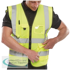 Beeswift Executive High Visibility Waistcoat Saturn Yellow L WCENGEXECL