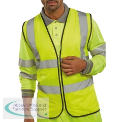 Beeswift High Visibility Waistcoat Zip Fastened Saturn Yellow L WCENGSYZL