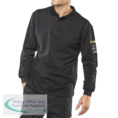 Beeswift Arc Flash Polo Shirt Flame Retardant Anti-Static Navy Blue XL CARC1NXL