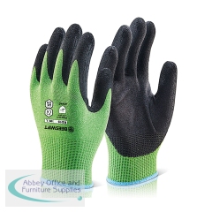 Beeswift Kutstop Microfoam Nitrile Gloves Cut Level 5 Green L KS15L