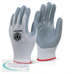 Beeswift Nitrile Foam Polyester Gloves Grey Medium (Pack of 10) EC6NGYM