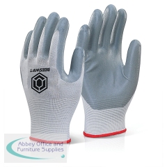 Beeswift Nitrile Foam Polyester Gloves Grey Large (Pack of 10) EC6NGYL