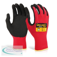 Beeswift Glovezilla Nitrile Nylon Gloves (Pack of 10) Red XL GZ103REXL