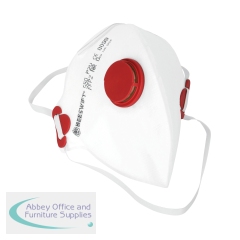 Beeswift P2 Face Mask with Valve Fold Flat White (Pack of 20) 2FF2V
