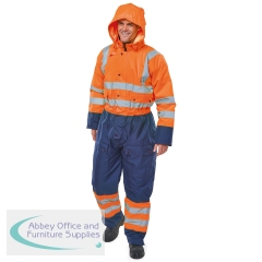Beeswift Two Tone Hi Visibility Thermal Waterproof Coverall Orange/Navy Blue XL BD900ORNXL