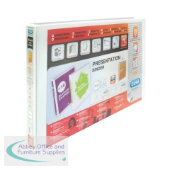 Elba Panorama 30mm 4 D-Ring Presentation Binder A3 White (2 Pack) 100082424