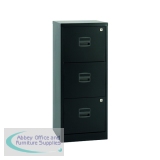 Bisley 3 Drawer Home Filing Cabinet A4 413x400x1015mm Black BY48279
