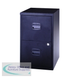BY59448 - Bisley 2 Drawer Home Filing Cabinet A4 413x400x672mm Black PFA2-03
