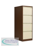 Bisley 4 Drawer Filing Cabinet Lockable 470x622x1321mm Coffee/Cream BS4EC/C