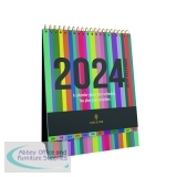 Collins Edge Rainbow Desk Calendar Month To View 2024 EDDC-24