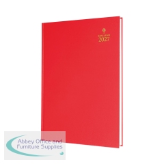 Collins A4 Desk Diary Week To View Red 2027 40-15.27
