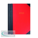 Collins A4 Desk Diary 2 Pages Per Day Black/Red 2024 42