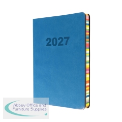 Collins Edge Rainbow Diary Week To View A5 Blue 2027 ED153.U57-27