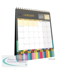 Collins Edge Rainbow Desk Calendar Month To View 2027 EDDC-27