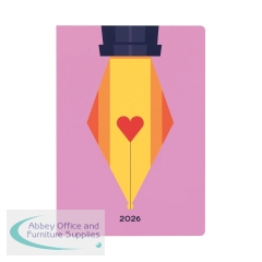 Collins Week To View Diary Peace Love Heart Design A5 2026 E-PLU153.FP-26