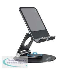 Contour Ergonomics Rotating Hinged Tilting And Rotating Tablet/Phone Stand 4-13 Inches Blk CE10140