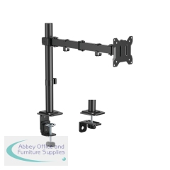 Post Mounted Economy Articulating Monitor Arm - Single - Black