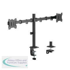 Post Mounted Economy Articulating Monitor Arm - Dual - Black
