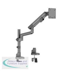 Slim Pole-Mounted Mechanical Spring Monitor Arm - Single - Black