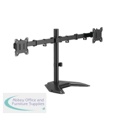 Freestanding Desk Mounted Monitor Arms - Dual -  Black