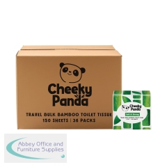Cheeky Panda 2-Ply Toilet Tissue Travel Bulk (Pack of 36) TOILTB2BBULK36