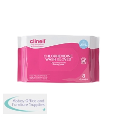 Clinell Chlorhexidine Wash Gloves (Pack of 8) CHGWGL8