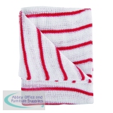 Red and White Hygiene Dishcloths 16x12 Inches (10 Pack) 100755RD