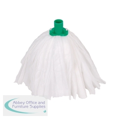 2Work Big White T1D Socket Mop x10 Green (Pack of 10) 105514GREEN