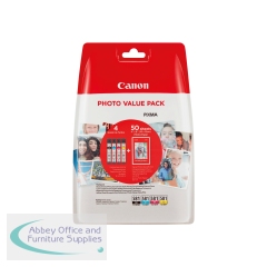 Canon CLI-581 Ink Cartridges CMYK + 4 x 6 in Photo Paper Value Pack 2106C006