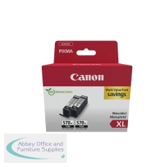 Canon PGI-570XL Ink Cartridge High Yield Black Twin Pack 0318C010