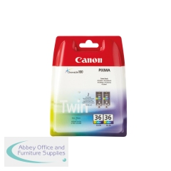 Canon CLI-36 Ink Cartridge Twin Pack CMY Colour 1511B025
