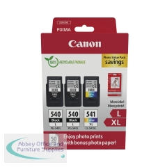 Canon PG-540L x 2/CL-541XL Ink Cartridges K/CMY + 4 x 6 in Photo Paper Value Pack 5224B015