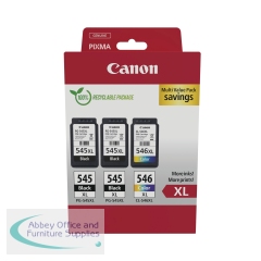 Canon PG-545XL x 2/CL-546XL Ink Cartridges High Yield K/CMY Multipack 8286B013