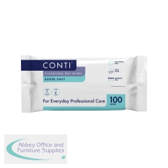 Conti Cleansing Dry Wipes Super Soft Large 100 Wipes (Pack of 16) CXW110