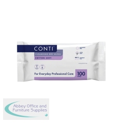 Conti Cleansing Dry Wipes Cotton Soft Large 100 Wipes (Pack of 20) CPV110