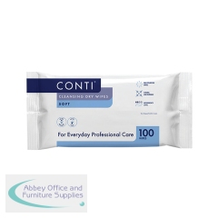 Conti Cleansing Dry Wipes Soft Large 100 Wipes (Pack of 32) CSW110