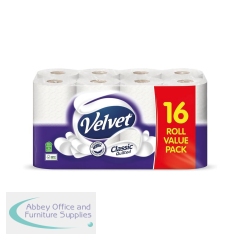 Velvet Classic Quilted Toilet Roll 3 Ply (Pack of 16) 1102202