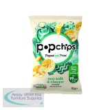 Popchips Crisps Salt and Vinegar Sharing Bag 85g (Pack of 8) 0401236