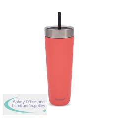 Contigo Luxe Stainless Steel Insulated Travel Tumbler/Straw 24oz Coral 2212920