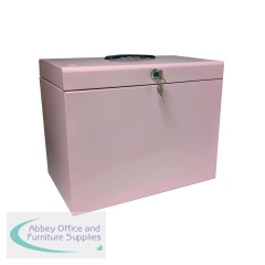 Cathedral File Box with 5 Suspension Files A4 Pastel Pink FPA4PP